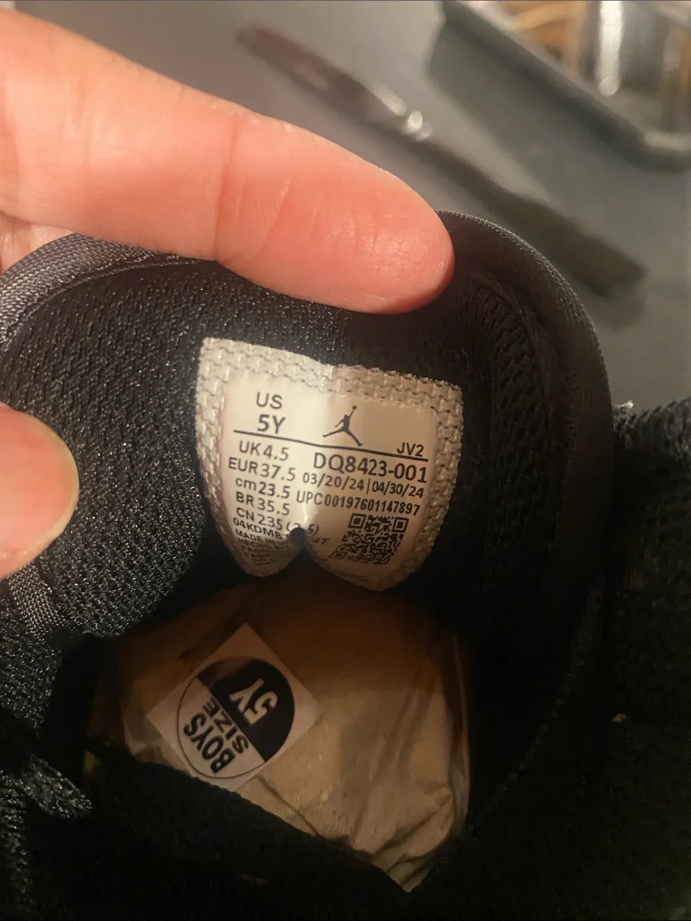 Jordan Kids High-Top Sneakers Black and White